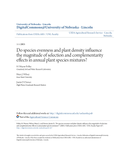 Do species evenness and plant density influence the magnitude of