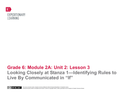 Grade 6: Module 2A: Unit 2