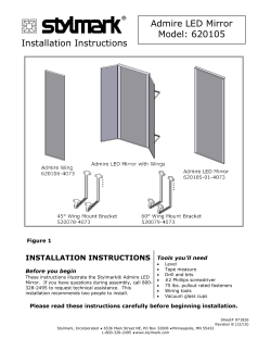 Installation Instructions Admire LED Mirror Model: 620105