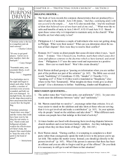 DISCUSSION QUESTIONS&hellip; 1. The author states that &ldquo;God wants