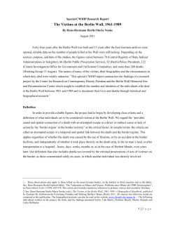 The Victims at the Berlin Wall, 1961-1989