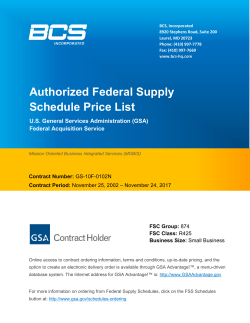 Authorized Federal Supply Schedule Price List