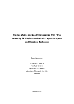 Studies of Zinc and Lead Chalcogenide Thin Films