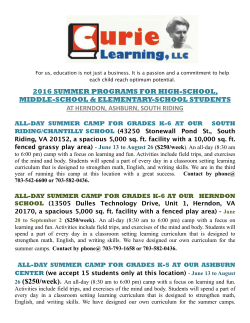 Summer 2016 Curie Learning Schedule-1