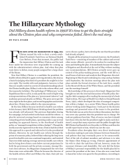 The Hillarycare Mythology