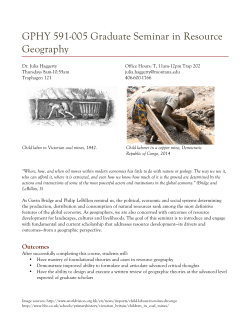 GPHY 591-005 Graduate Seminar in Resource Geography