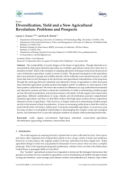Diversification, Yield and a New Agricultural Revolution: Problems