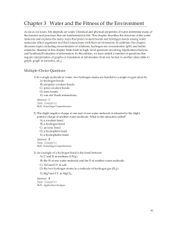Chapter 3 Water and the Fitness of the Environment