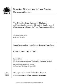 The Constitutional System of Thailand