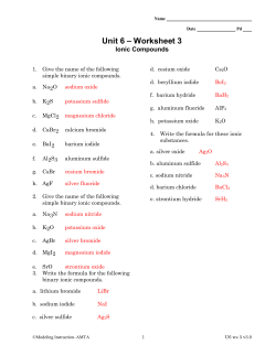 Unit 6 – Worksheet 3