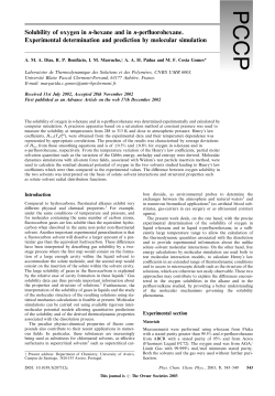 Solubility of oxygen in n-hexane and in n-perfluorohexane