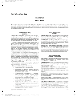Part VI &mdash; Fuel Gas - International Code Council