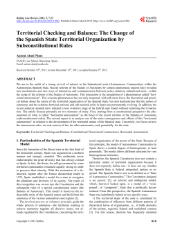 Territorial Checking and Balance: The Change of the Spanish State