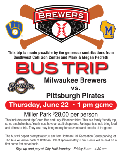Milwaukee Brewers vs. Pittsburgh Pirates