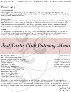 Fort Eustis Club Catering Menu