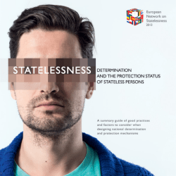 Statelessness Determination and the Protection Status of