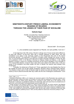 Nineteenth-Century French Liberal Economists` Reading of Ricardo