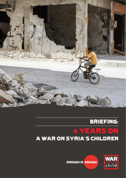 6 years on: a war on Syria`s children
