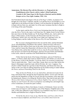 The Shortest Way with the Dissenters . . . with its Author`s