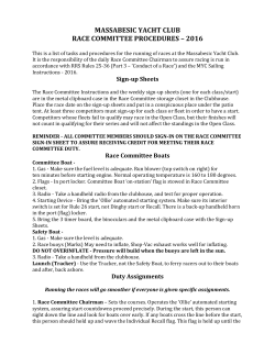 MASSABESIC YACHT CLUB RACE COMMITTEE PROCEDURES