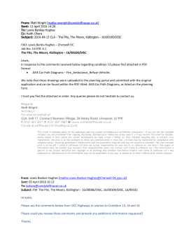 FAO: Lewis Banks-Hughes – Cherwell DC Job No: 14