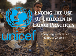 Ending The Use Of Children In Labor Practices