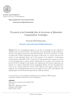 The gravity of tacit knowledge flows in the presence of Information