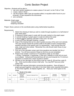 Conic Section Project - Wapakoneta High School