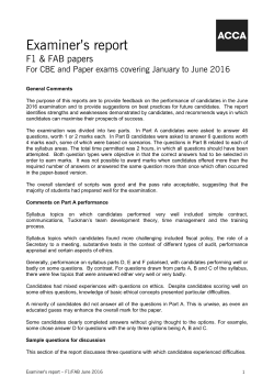 F1 examiner`s report
