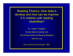 Reading Fluency - Florida Center for Reading Research