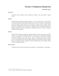 Pessoa`s Voluptuous Skepticism