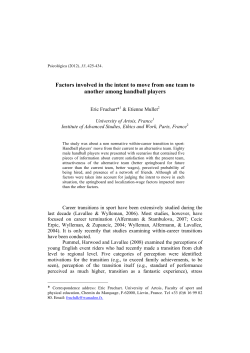 Factors involved in the intent to move from one team to another