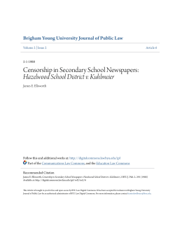 Censorship in Secondary School Newspapers: Hazelwood School