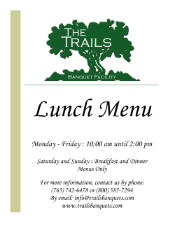 Lunch Menu - The Trails