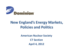 New England`s Energy Markets, Policies and Politics