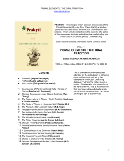 primal elements : the oral tradition