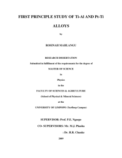 FIRST PRINCIPLE STUDY OF Ti-Al AND Pt