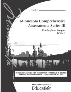 Grade 4 Reading Item Sampler