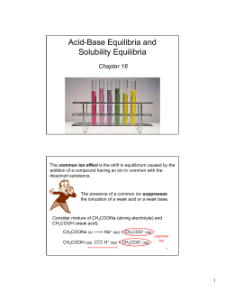 Acid-Base Equilibria and Solubility Equilibria