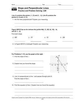 Slope and Perpendicular Lines