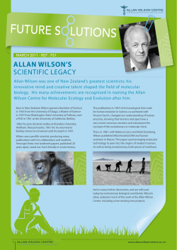 AllAn Wilson`s SCiENTifiC LEgACy