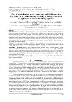 Effect of single bout of passive stretching and Mulligan`s