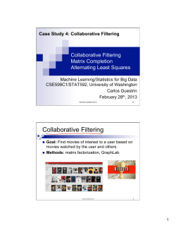 Collaborative Filtering - University of Washington