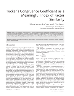 Tucker`s Congruence Coefficient as a Meaningful Index of Factor