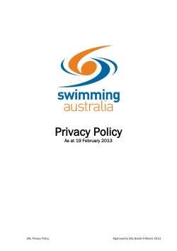 SAL Privacy Policy - Swimming WA