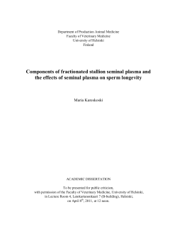 Components of fractionated stallion seminal plasma and the