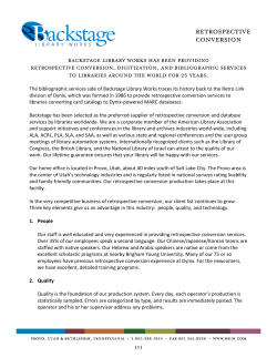 retrospective conversion - Backstage Library Works