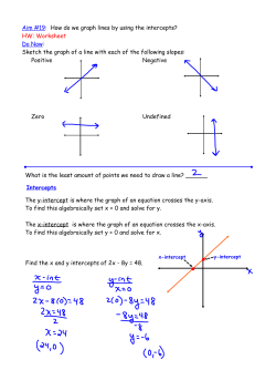 Aim #19: How do we graph lines by using the intercepts? HW