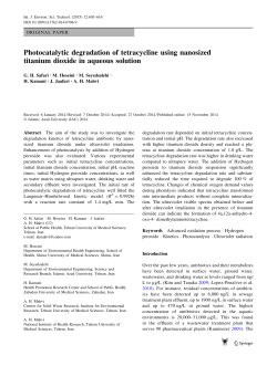 Photocatalytic degradation of tetracycline using nanosized titanium