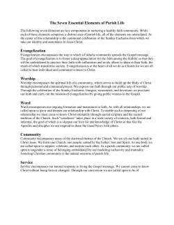 The Seven Essential Elements of Parish Life Evangelization
